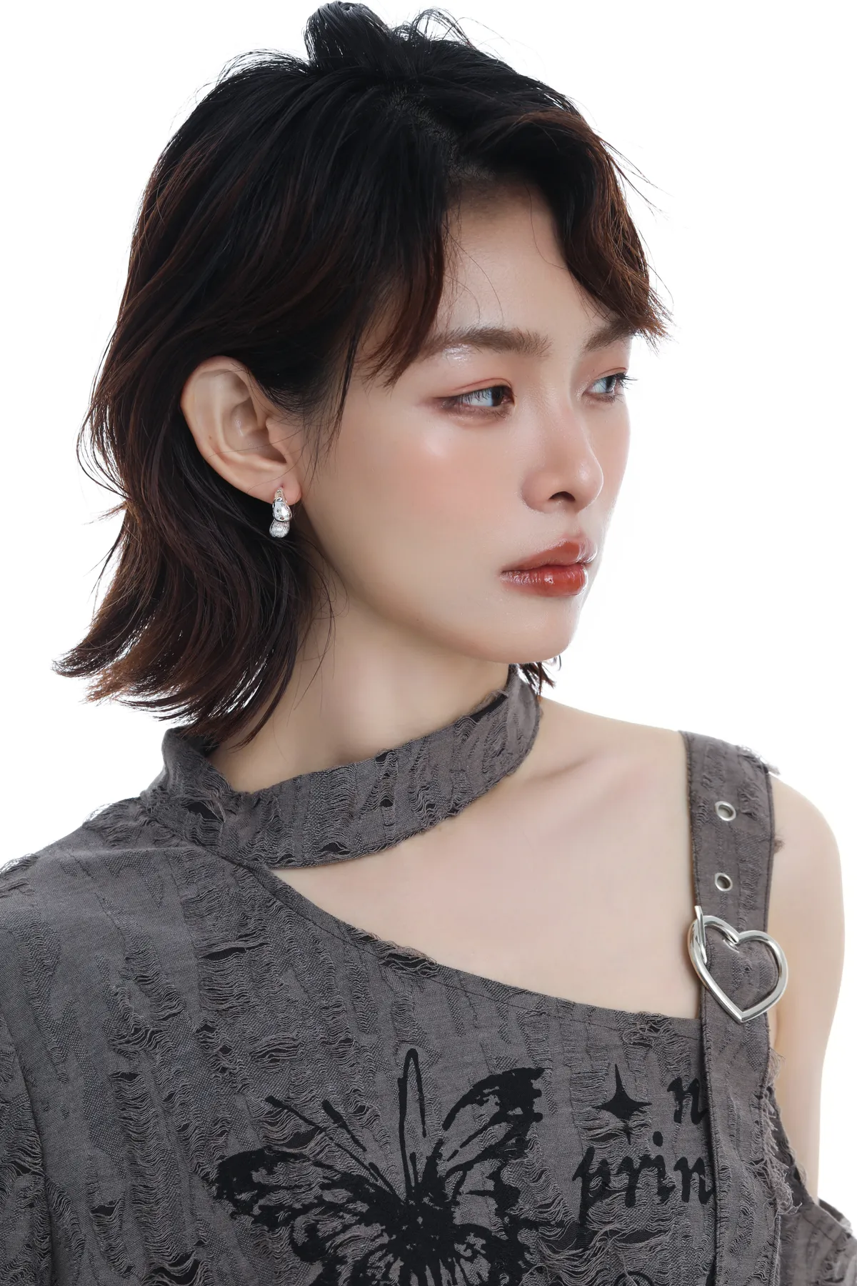 Silver Teardrop Drop Earrings - Multicolor Gems product image 4