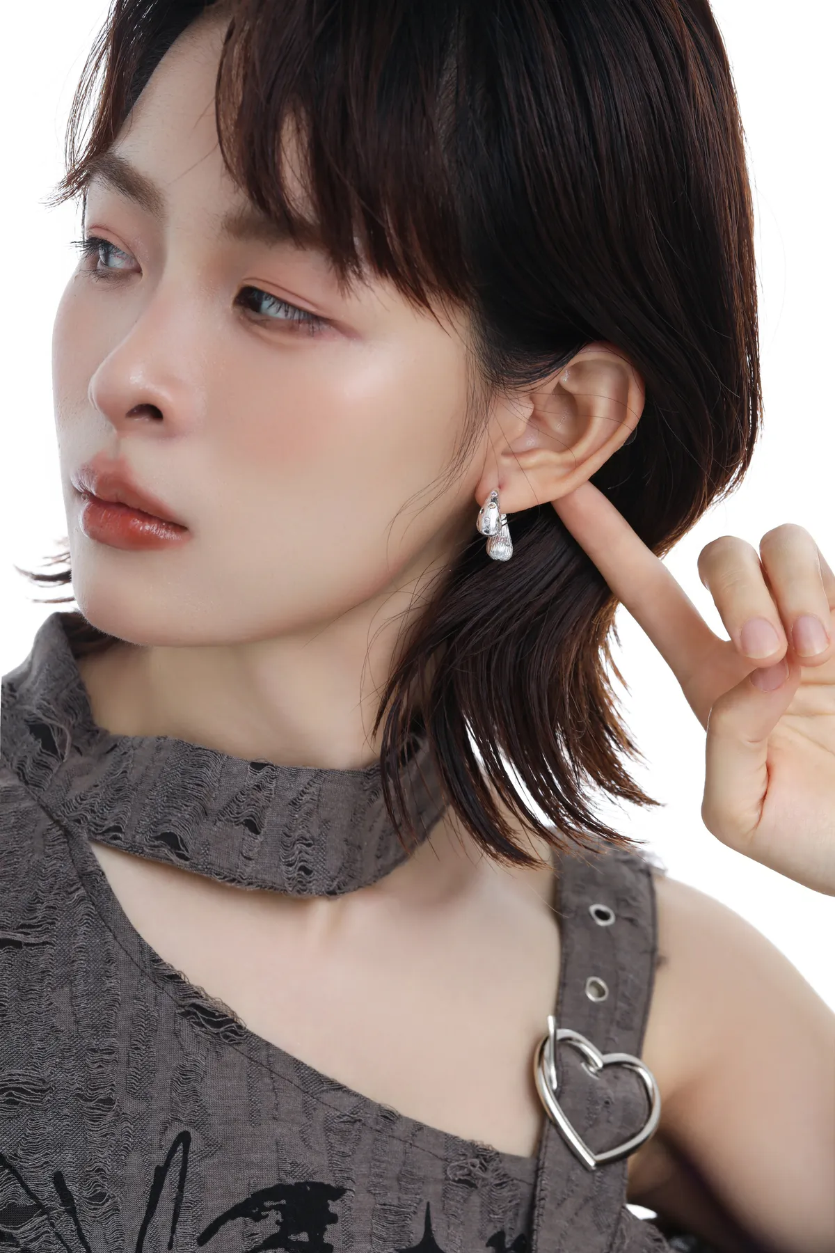 Silver Teardrop Drop Earrings - Multicolor Gems product image 5