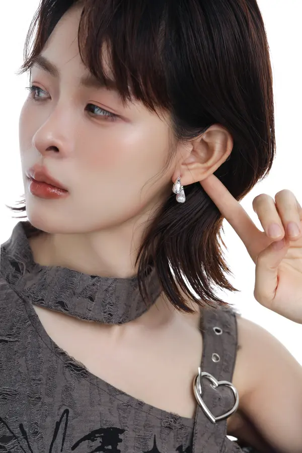 Silver Teardrop Drop Earrings - Multicolor Gems product image 5