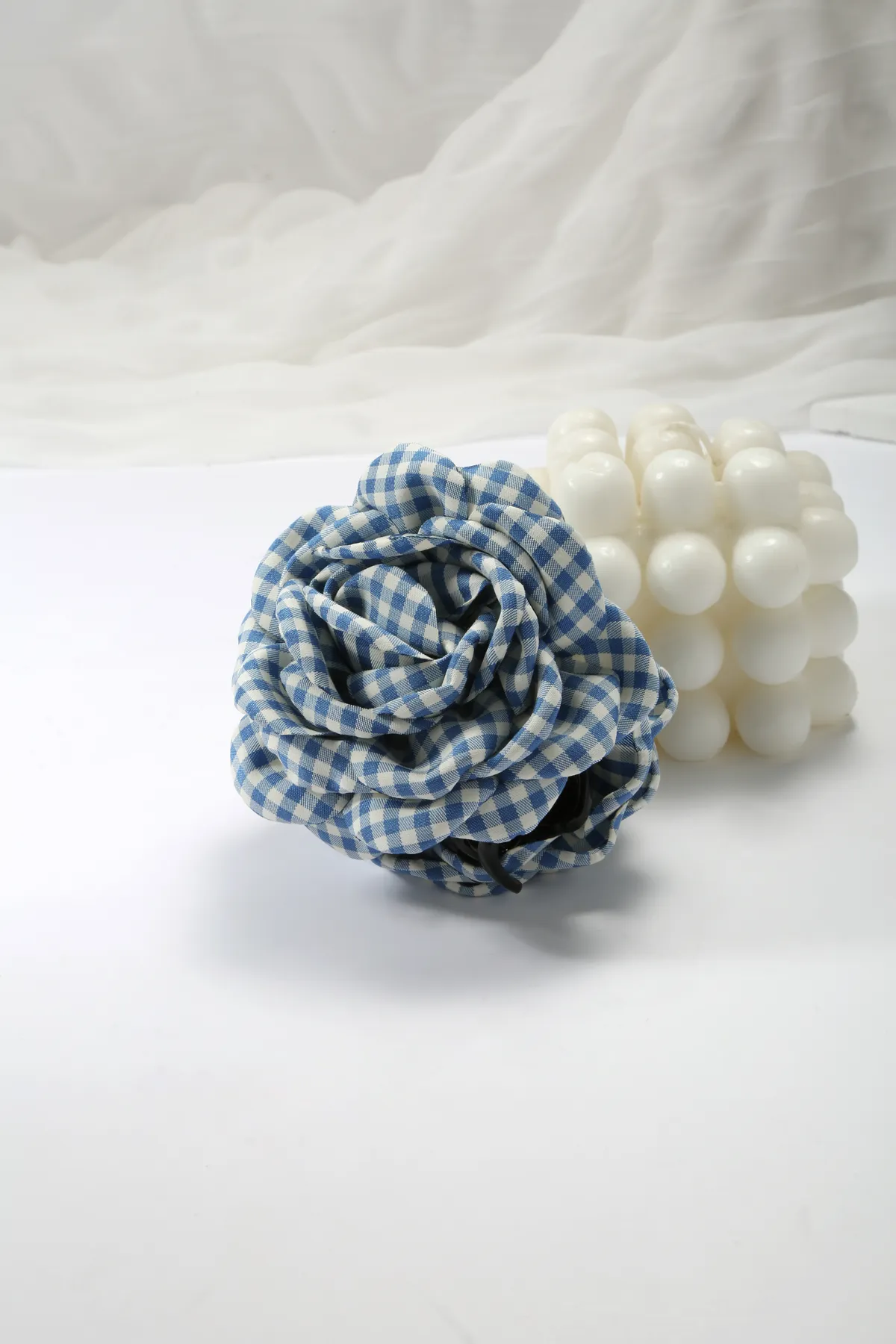 Gingham Rosette Claw Clip - Fabric Hair Clip product image 3
