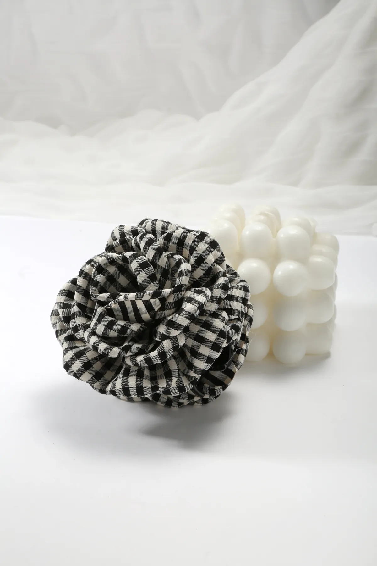 Gingham Rosette Claw Clip - Fabric Hair Clip product image 4