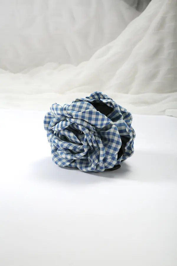 Gingham Rosette Claw Clip - Fabric Hair Clip product image 1