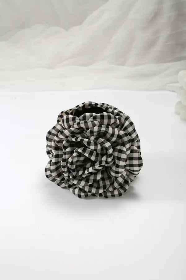Gingham Rosette Claw Clip - Fabric Hair Clip product image 5