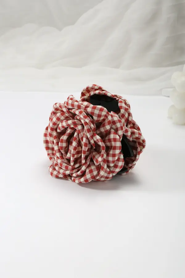 Gingham Rosette Claw Clip - Fabric Hair Clip product image 7