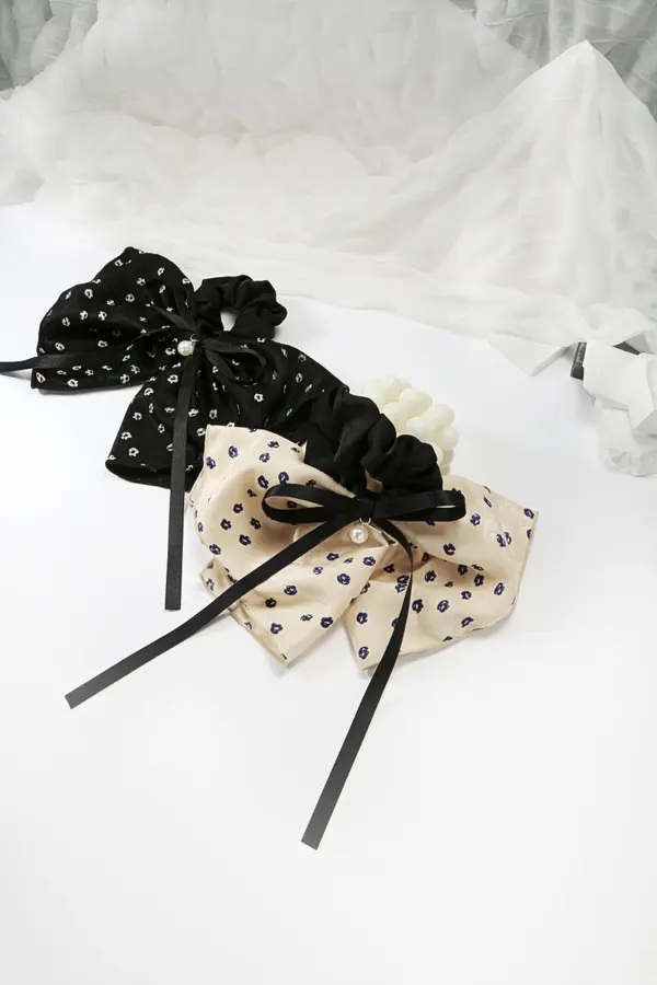 Floral Silk Bow Hair Clip - Ribbon Streamers product image 3