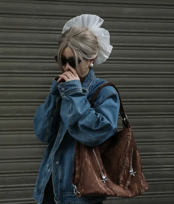 Cream Chiffon Ruffle Scrunchie - Layered Hair Tie product image 4