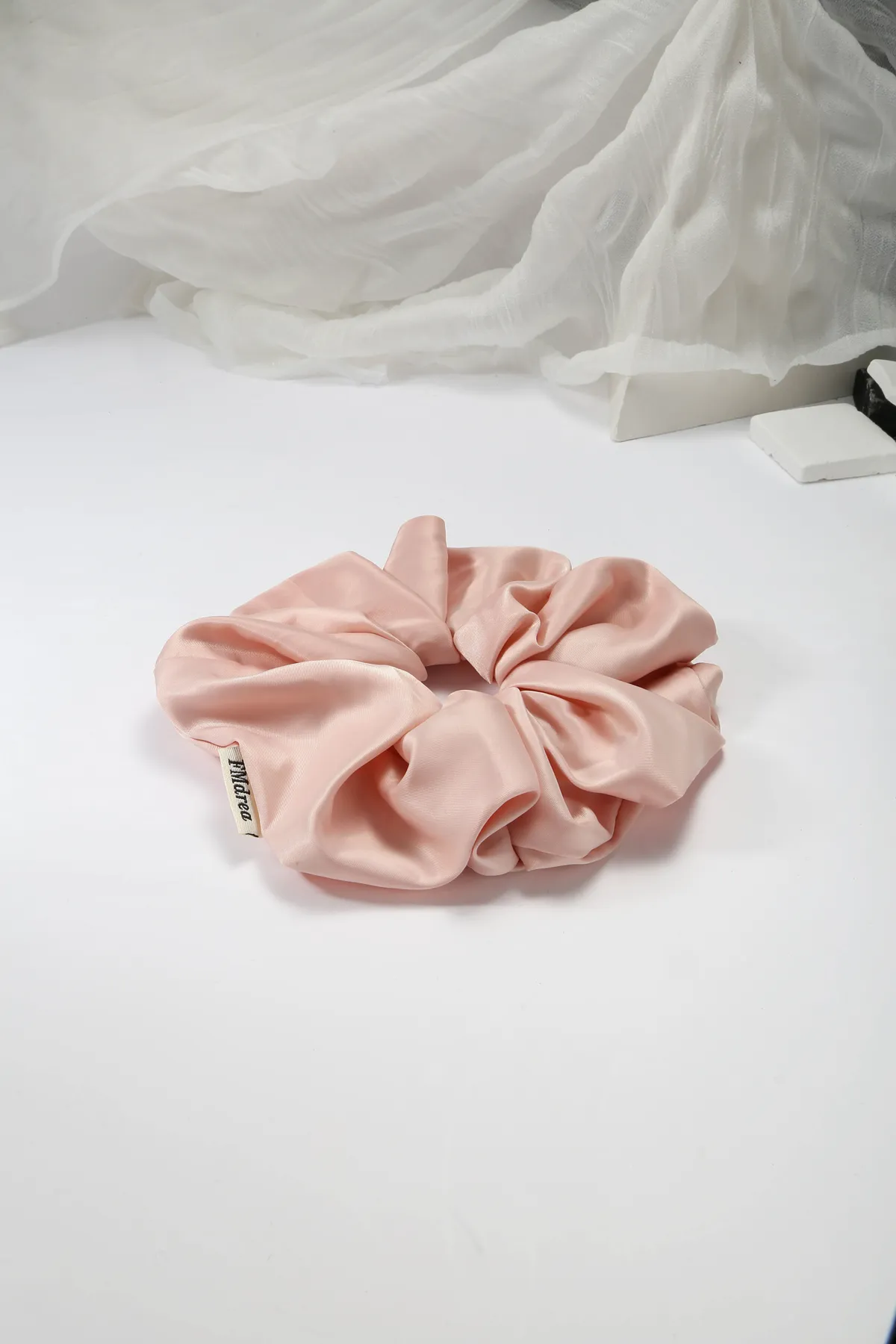 Black Satin Scrunchie - Silky Everyday Hair Tie product image 5