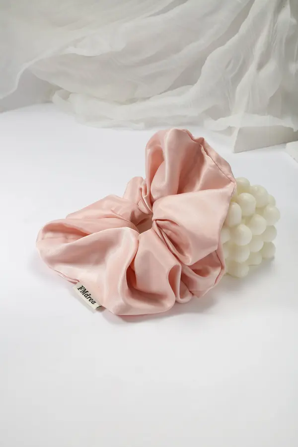 Black Satin Scrunchie - Silky Everyday Hair Tie product image 6