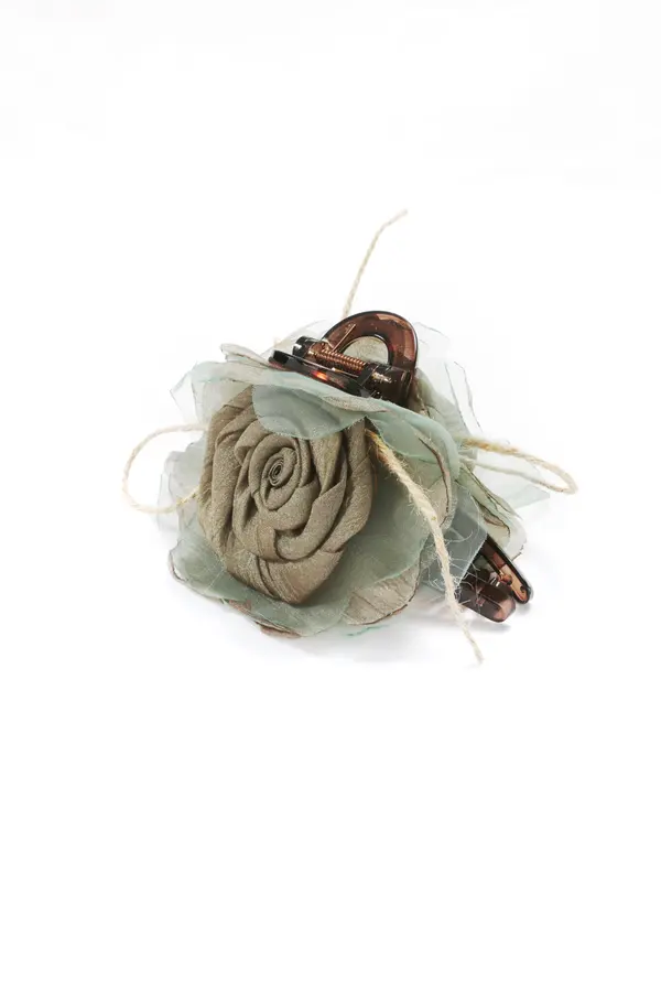 Sage Rose Tortoise Claw Clip - Cottage Hair Clip product image 1
