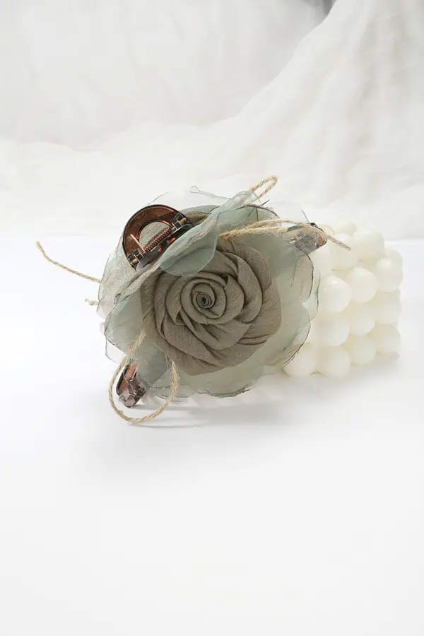 Sage Rose Tortoise Claw Clip - Cottage Hair Clip product image 3