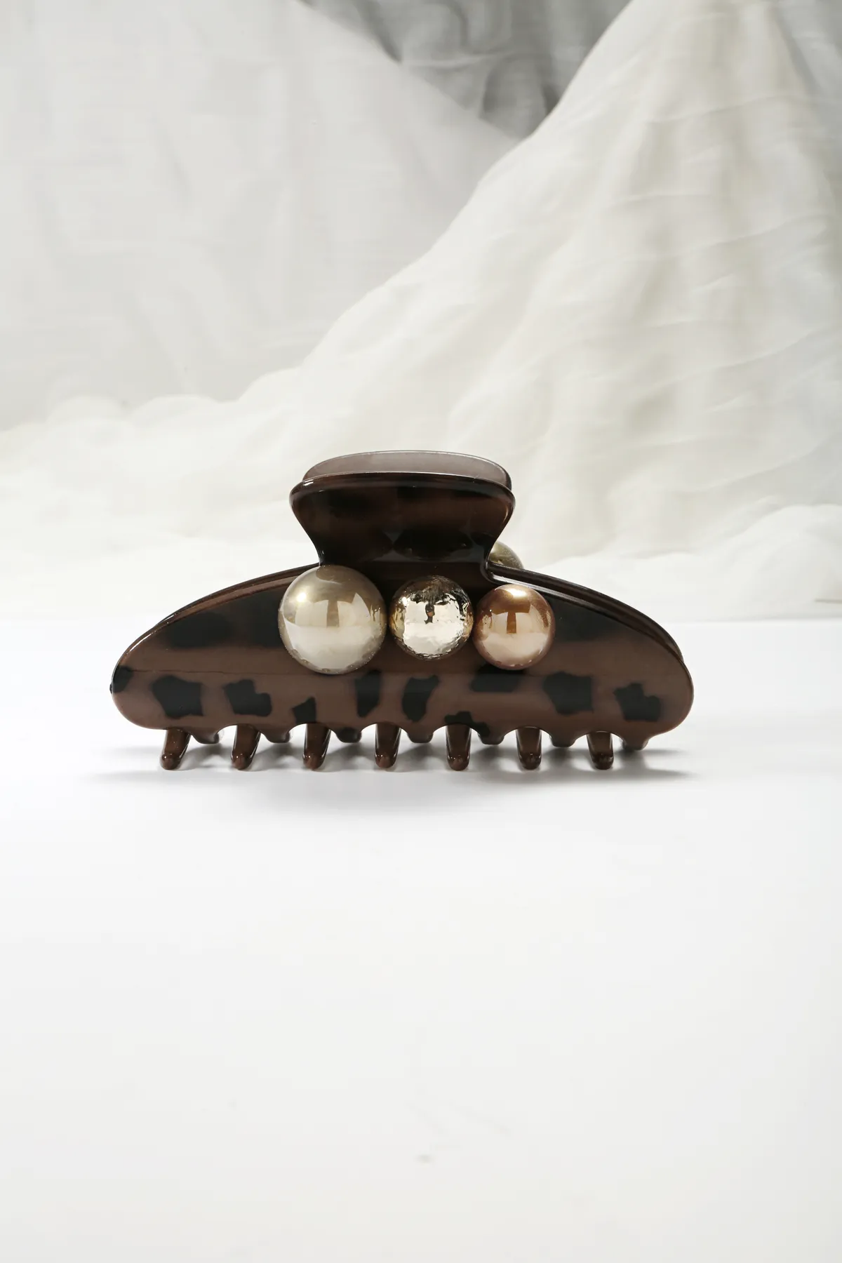 Leopard Print Claw Clip - Pearl-Accent Hair Clip product image 3