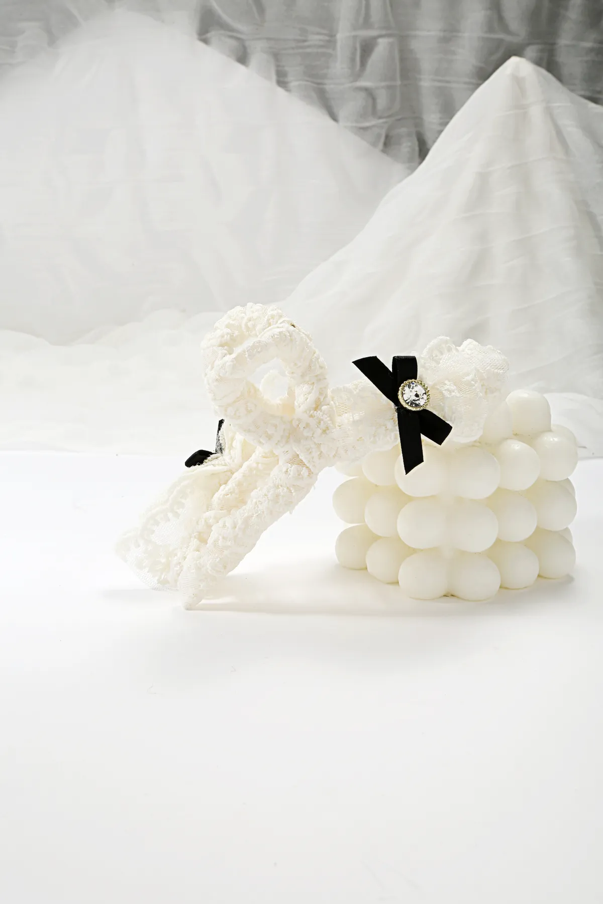 Lace and Bow Claw Clip - Rhinestone Hair Clip product image 6