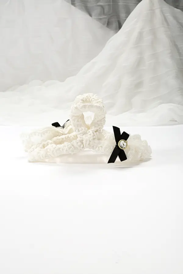 Lace and Bow Claw Clip - Rhinestone Hair Clip product image 3