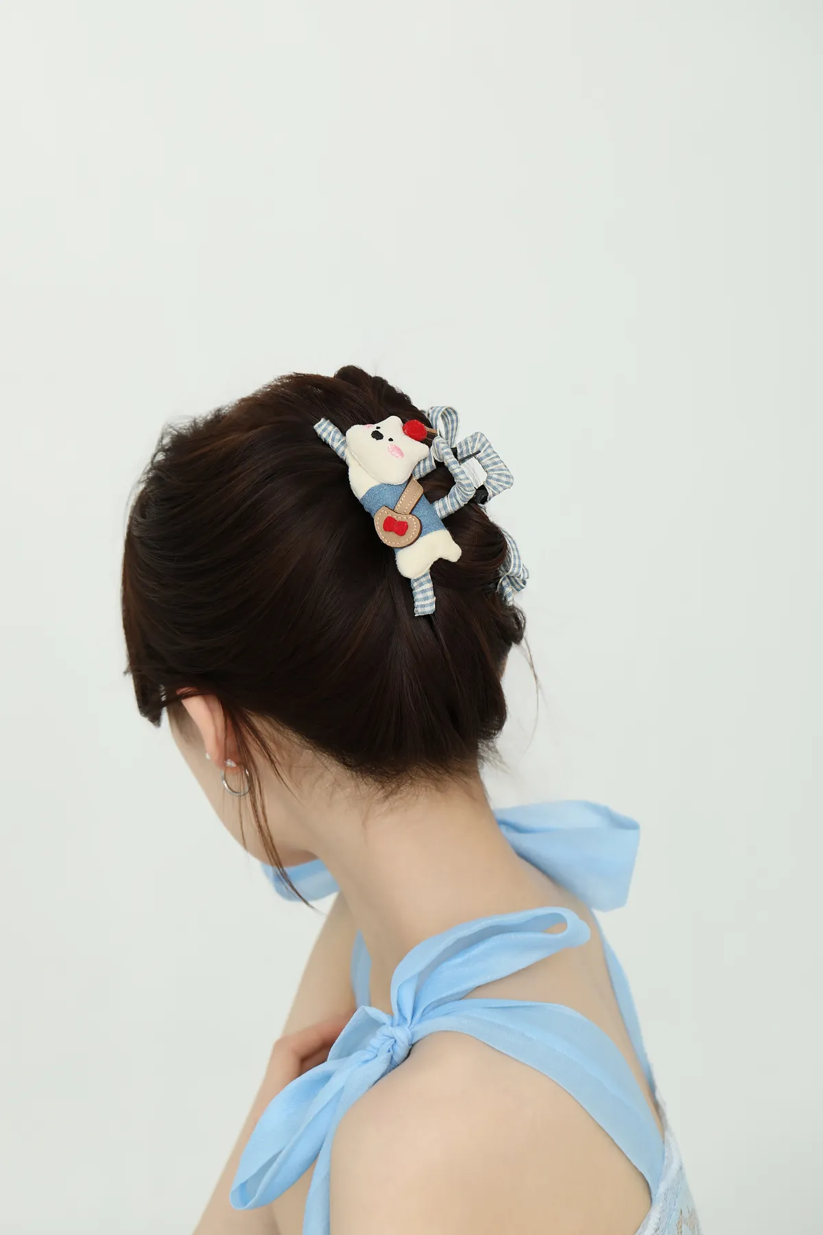 Bear and Gingham Claw Clip - Playful Hair Clip product image 1