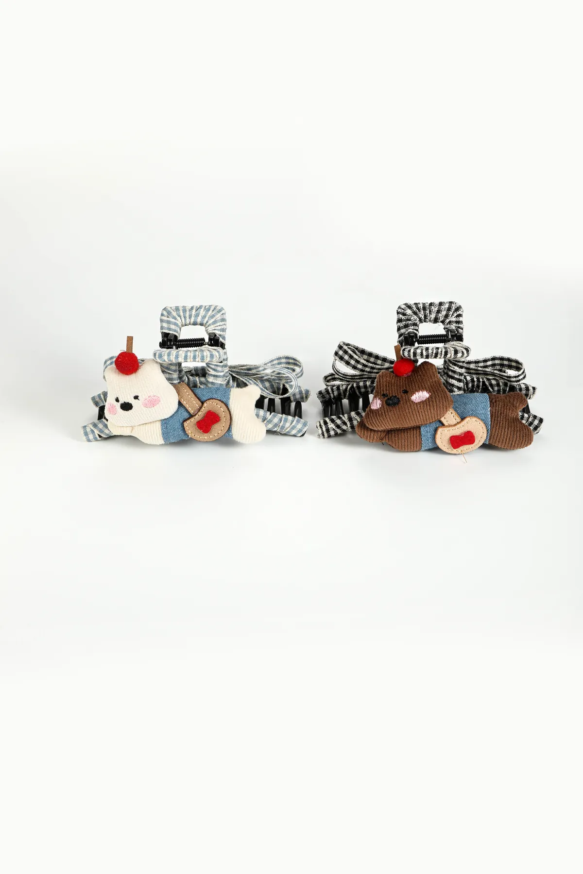 Bear and Gingham Claw Clip - Playful Hair Clip product image 6