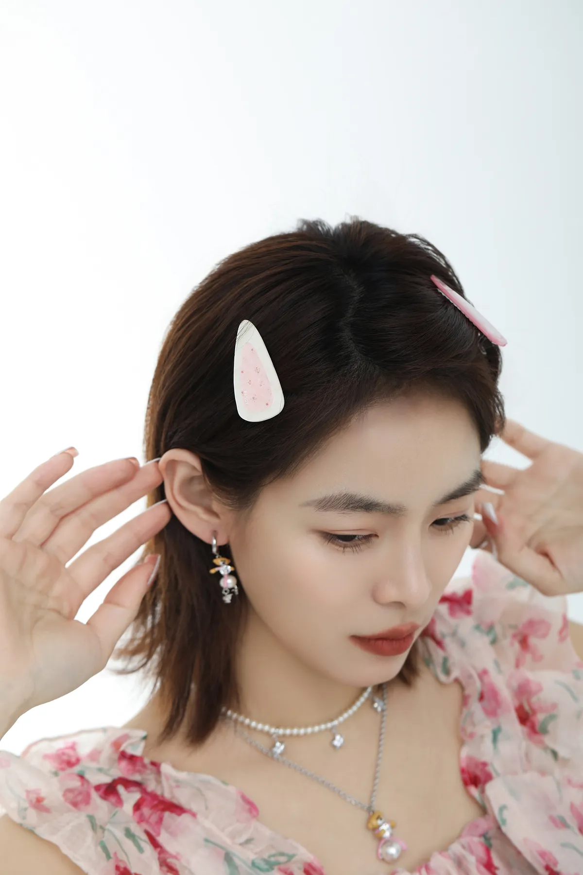 Marble Teardrop Hair Clips - Set of 2 Barrettes product image 1