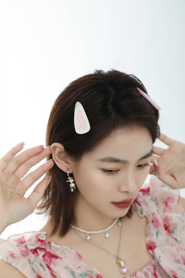 Marble Teardrop Hair Clips - Set of 2 Barrettes product image 1