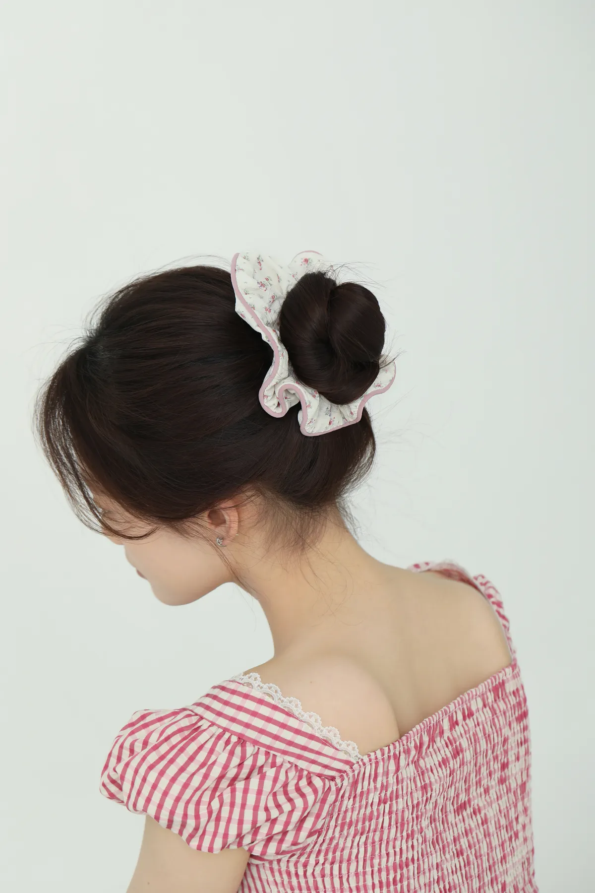 Cream Chiffon Puff Scrunchie - Oversized Hair Tie product image 2