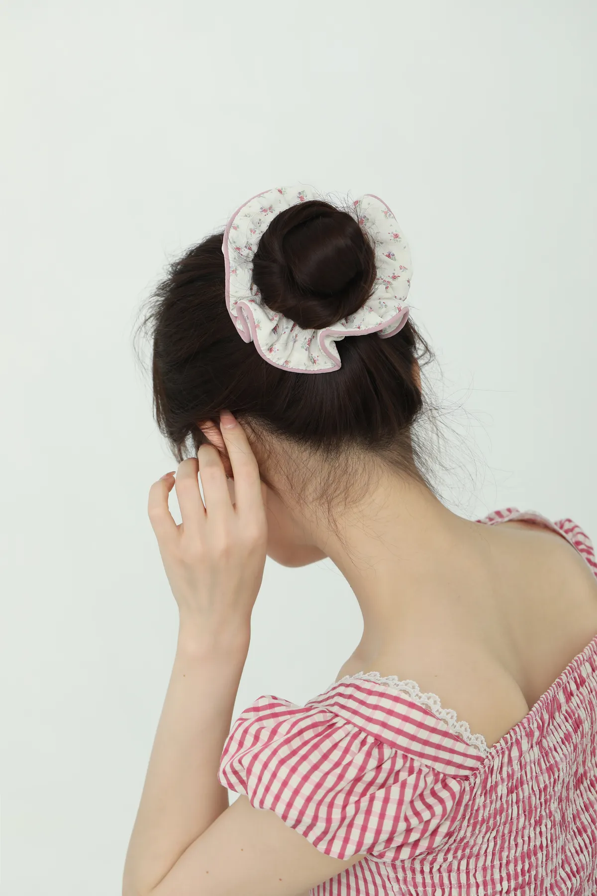 Cream Chiffon Puff Scrunchie - Oversized Hair Tie product image 3