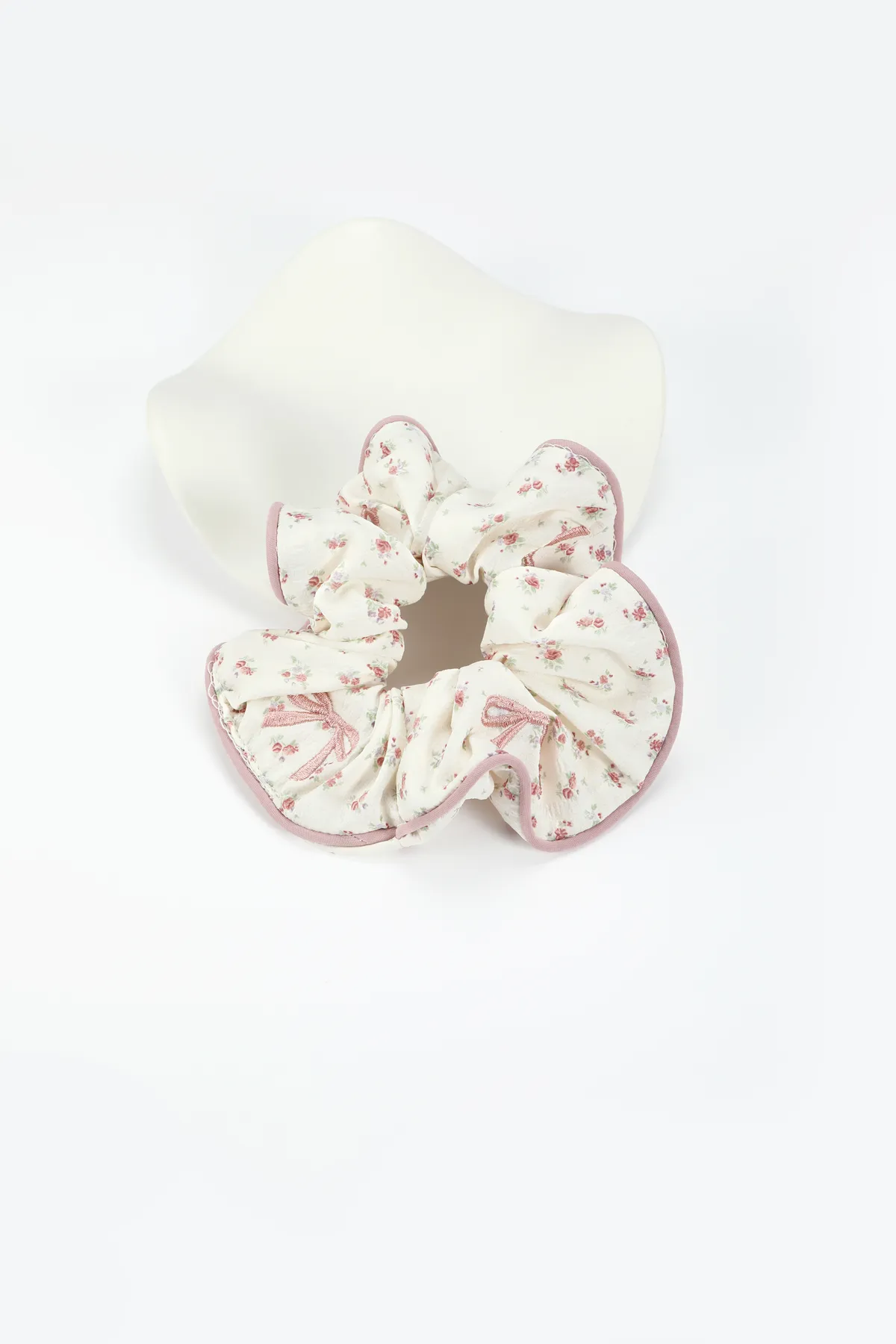 Cream Chiffon Puff Scrunchie - Oversized Hair Tie product image 4