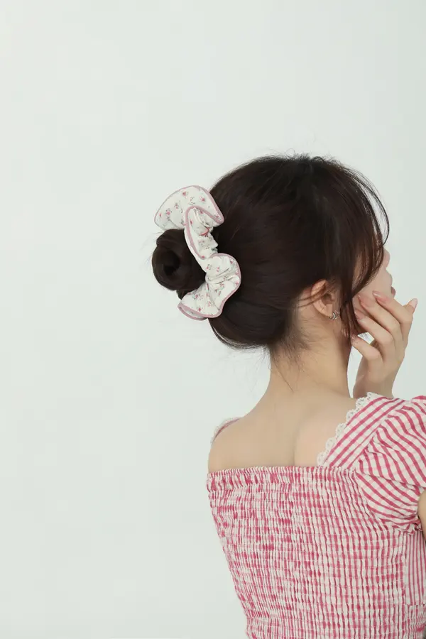Cream Chiffon Puff Scrunchie - Oversized Hair Tie product image 1