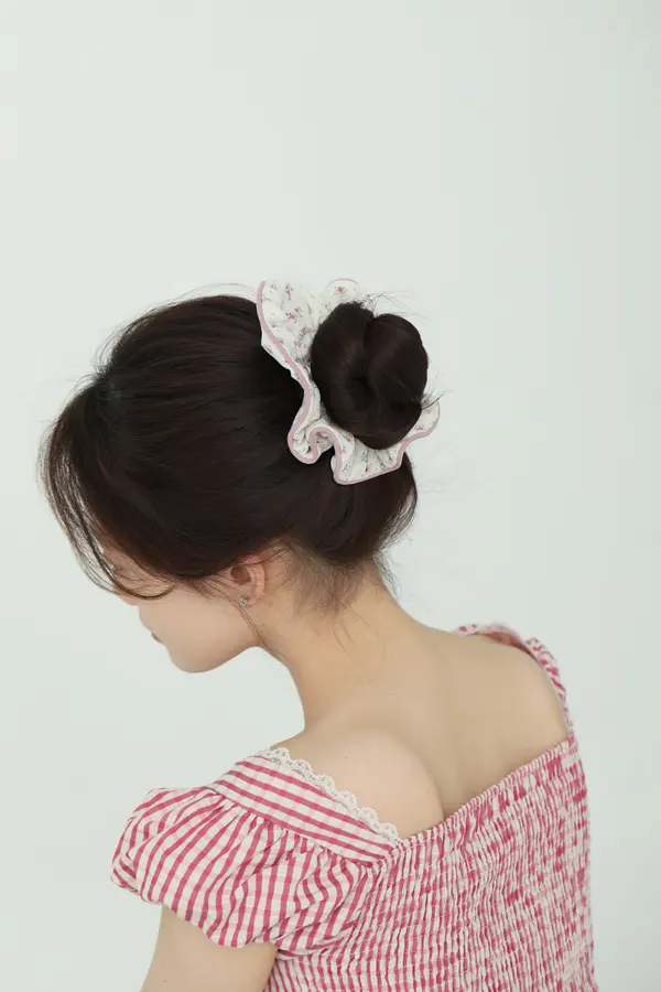 Cream Chiffon Puff Scrunchie - Oversized Hair Tie product image 2
