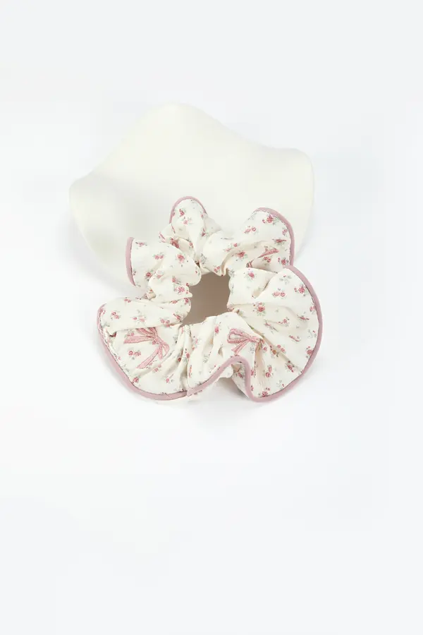 Cream Chiffon Puff Scrunchie - Oversized Hair Tie product image 4