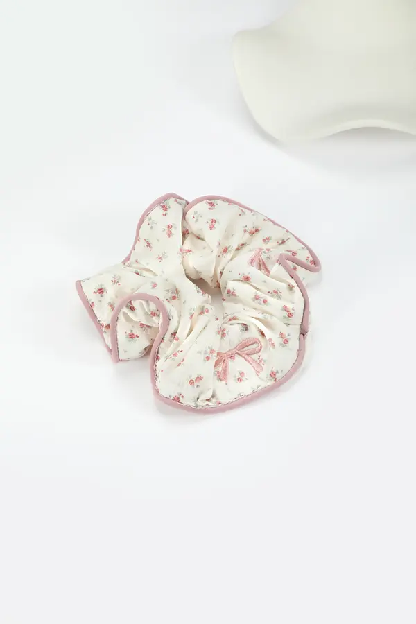 Cream Chiffon Puff Scrunchie - Oversized Hair Tie product image 5