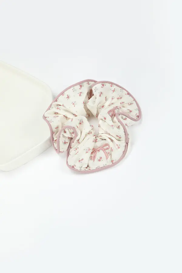 Cream Chiffon Puff Scrunchie - Oversized Hair Tie product image 6