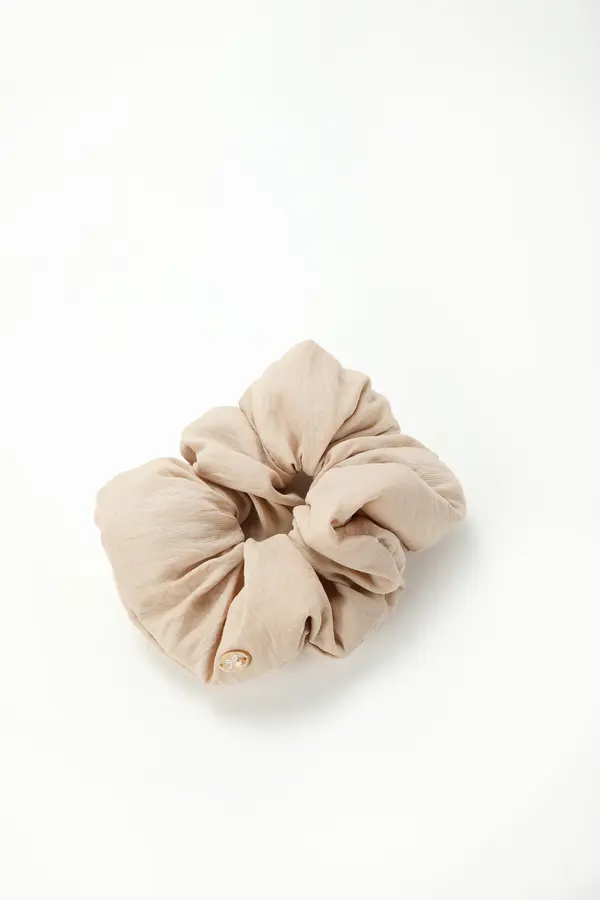 White Floral Scrunchie - Pink-Trim Hair Tie product image 5