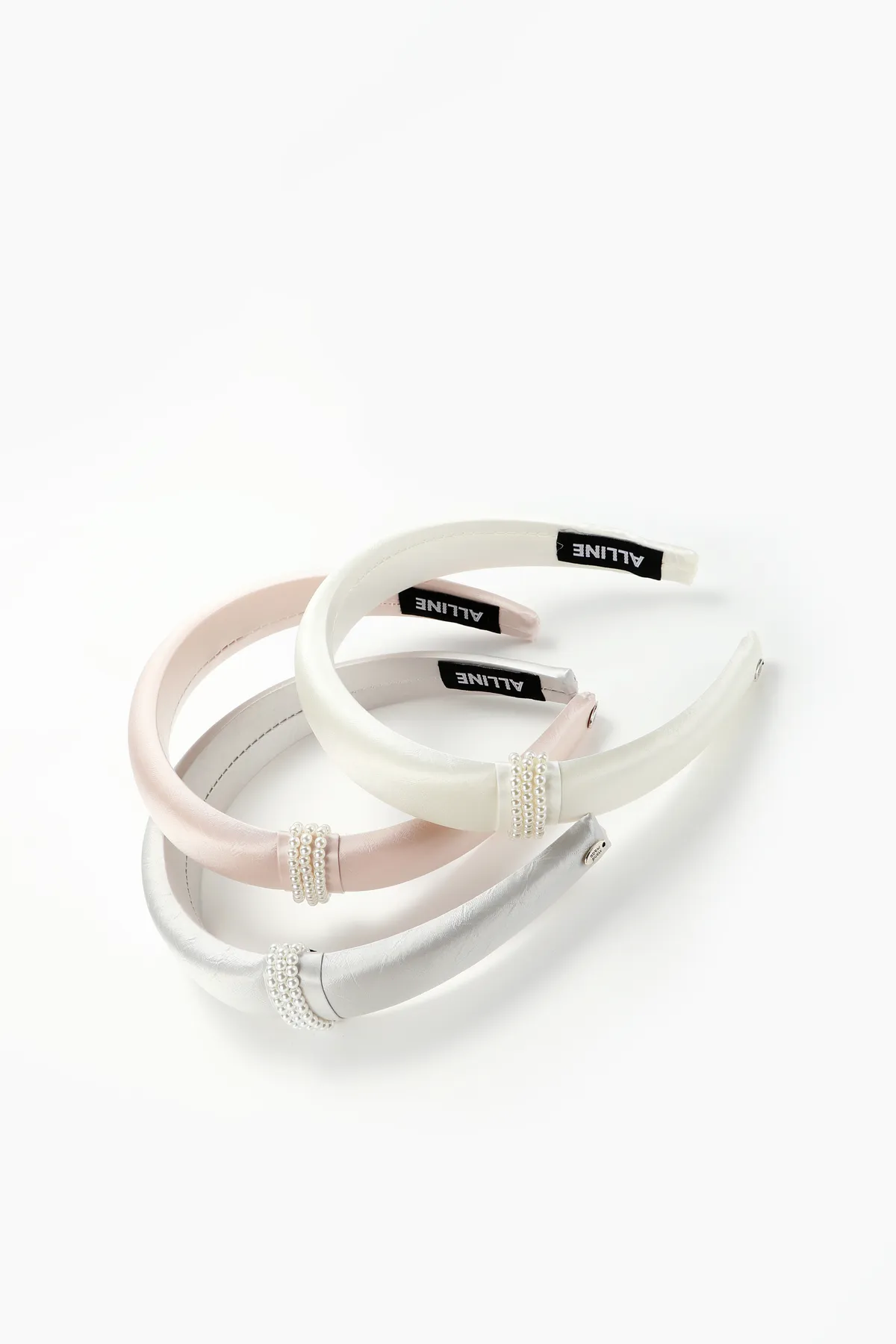 Pearl-Cluster Satin Headband - Padded Pink Band product image 6