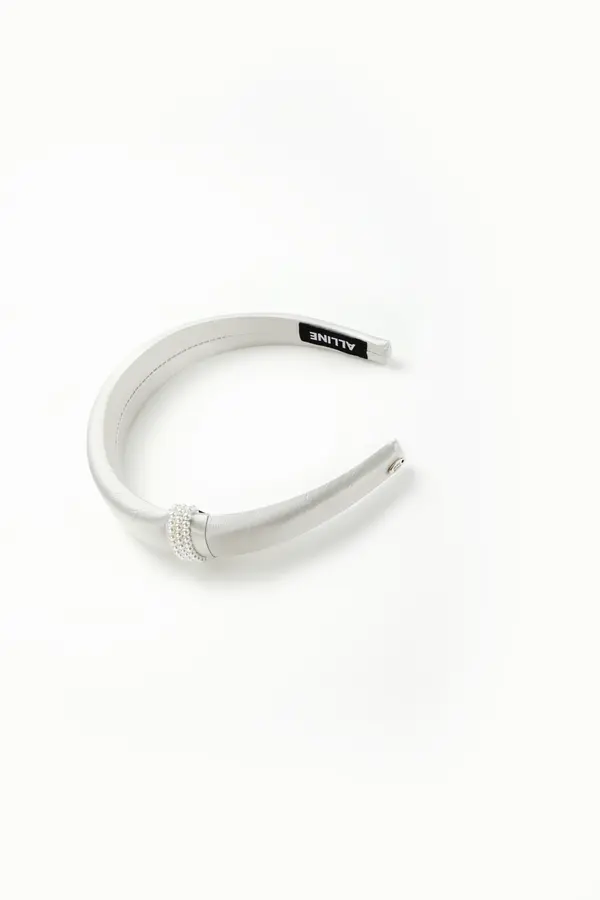 Pearl-Cluster Satin Headband - Padded Pink Band product image 7