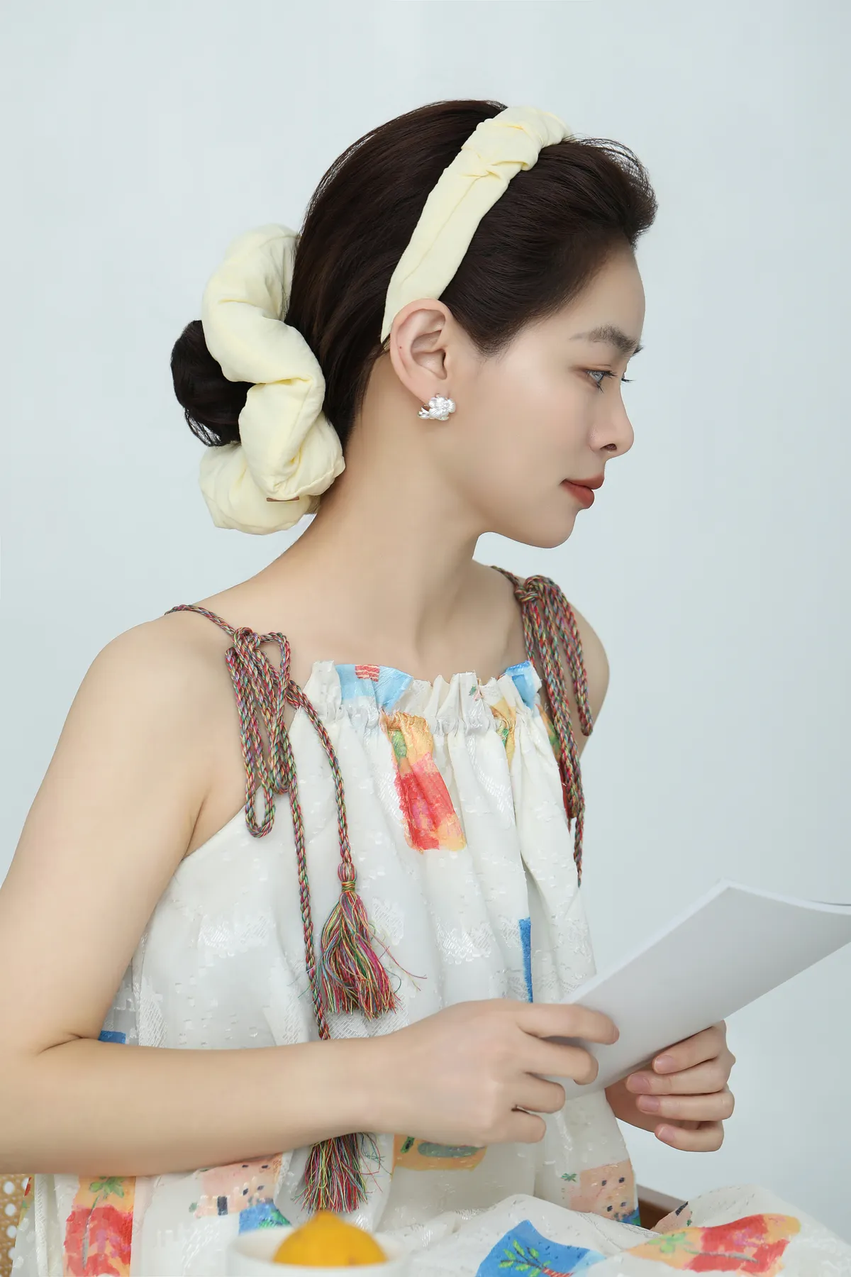 Buttercream Ruched Headband - Wide Soft Band product image 2