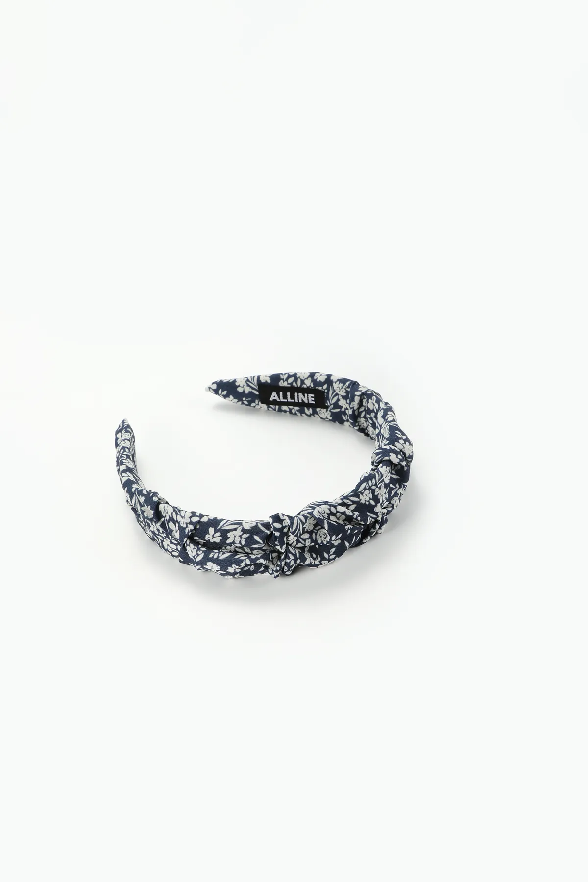 Blue Floral Knotted Headband - Wide Fabric Hairband product image 4