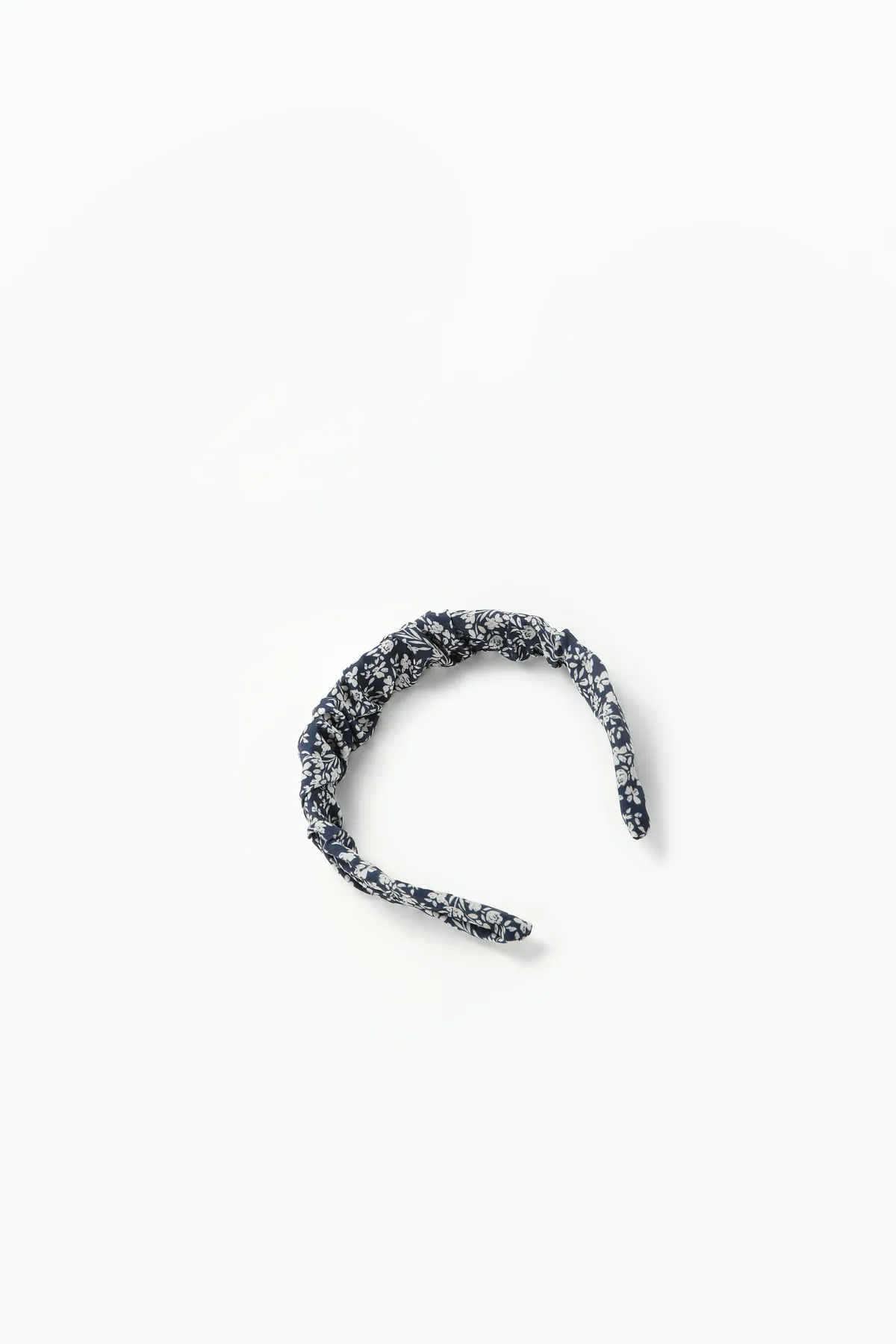 Blue Floral Knotted Headband - Wide Fabric Hairband product image 5