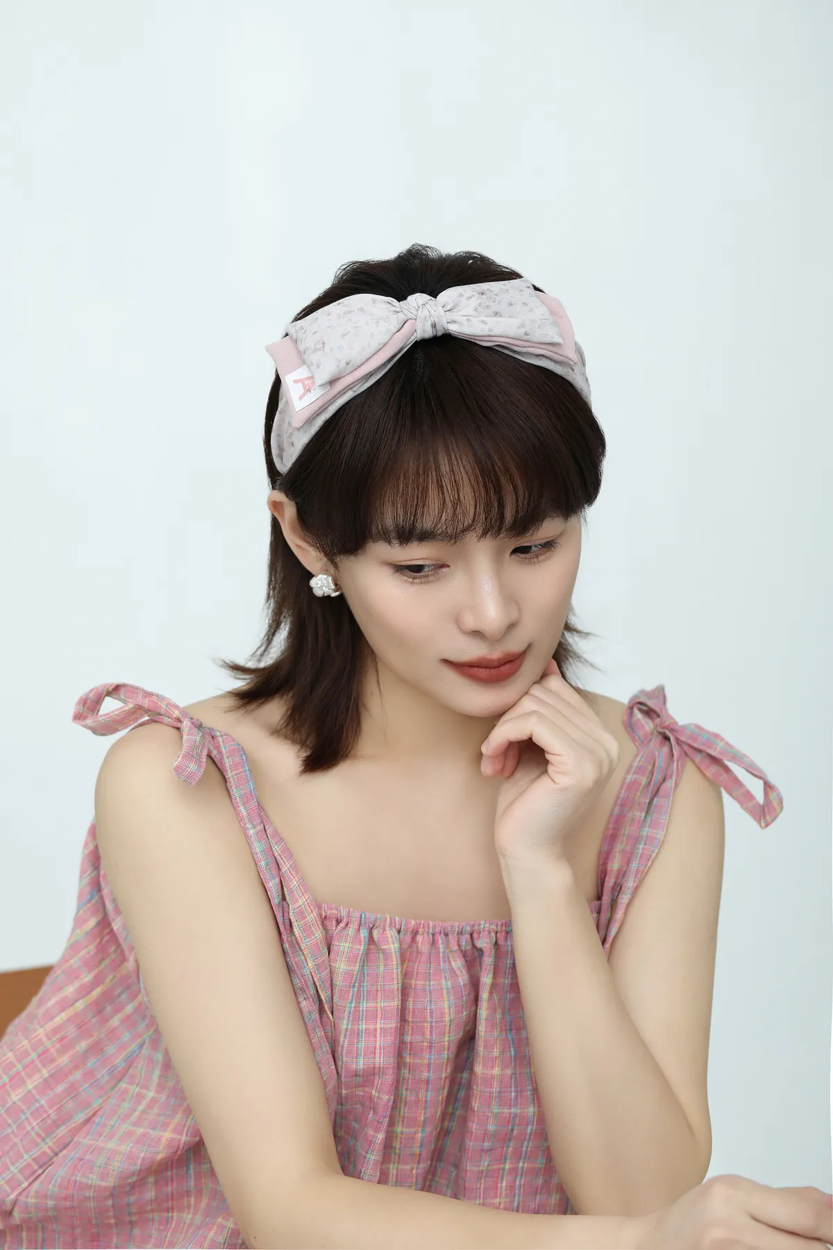 Lavender Floral Bow Headband - Wide Comfort Band product image 2
