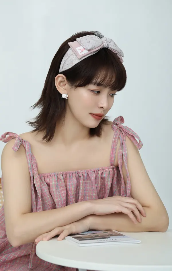 Lavender Floral Bow Headband - Wide Comfort Band product image 3