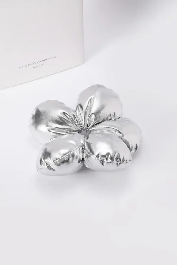 Silver Flower Claw Clip - Oversized Statement Clip product image 7
